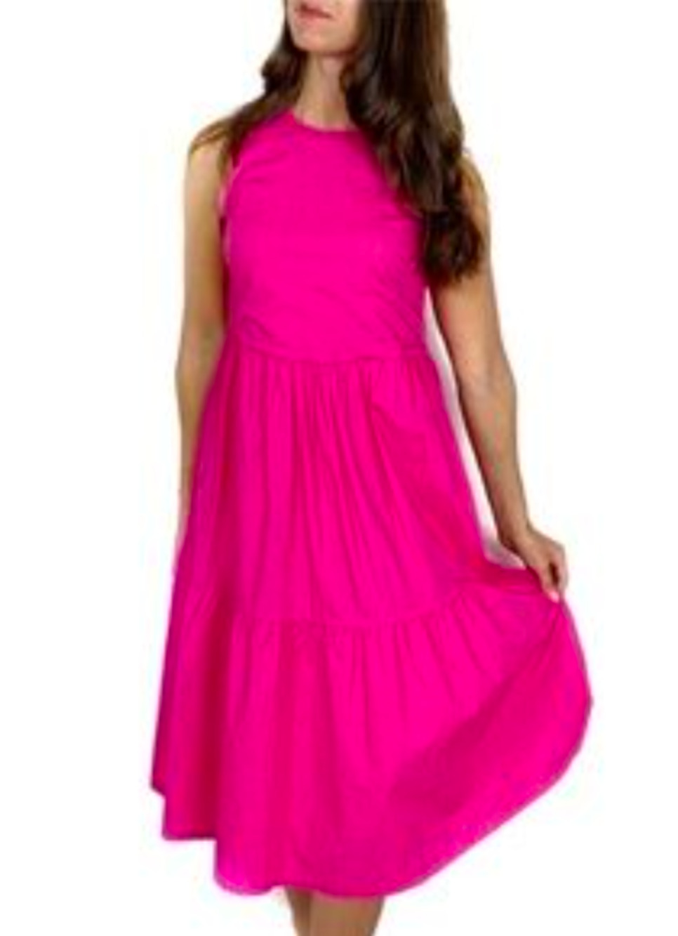 J. Crew Sleeveless Tiered Dress Ruffled Shirred, Pockets, Pink, Feminine, Sz 6